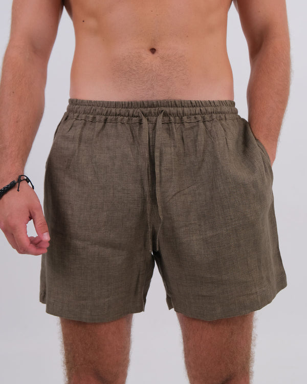 Dwi Short Linen 100% Khaki
