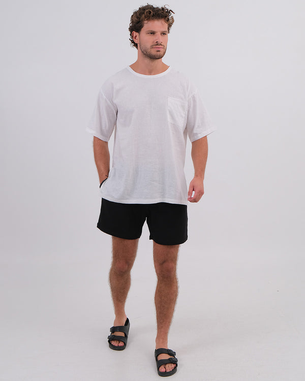 T-Shirt Linen 100% White & Dwi Short Cotton Gauze Black